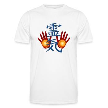 REIKI hands - Männer Funktions-T-Shirt - Weiß - Vorne - AI Model Male 178 dark (178cm)