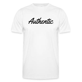 Authentic - Men's Functional T-Shirt - white - Front - AI Model Male 178 dark (178cm)