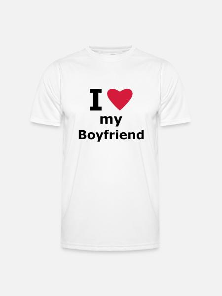I love my boyfriend - Men's Functional T-Shirt - white
