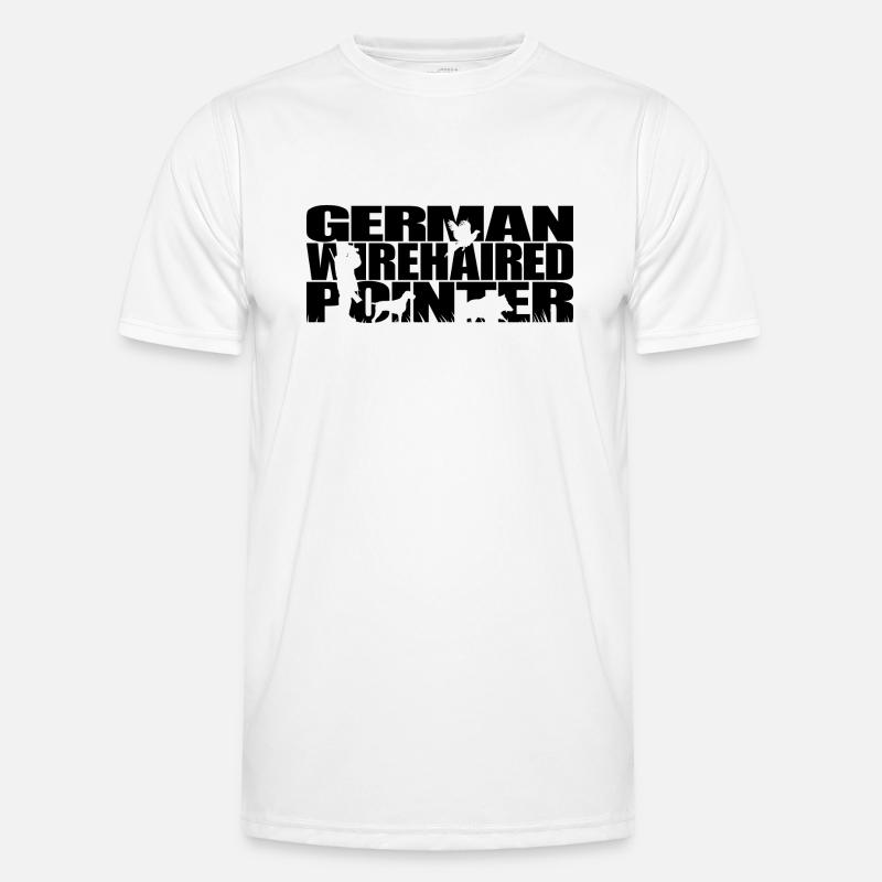 GERMAN WIREHAIRED POINTER Jagdhunde Jagd Wilsigns Männer Funktions-T-Shirt