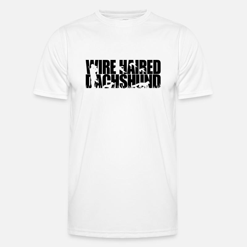 WIREHAIRED DACHSHUND Jagdhund Wilsigns Jäger - Männer Funktions-T-Shirt - Weiß