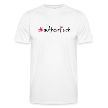 authentic - Men's Functional T-Shirt - white - Front - AI Model Male 178 dark (178cm)