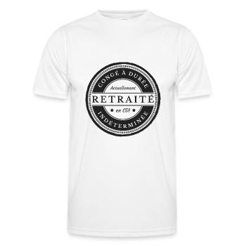 Retraité en CDI - T-shirt sport Homme - blanc - Devant - AI Model Male 178 dark (178cm)