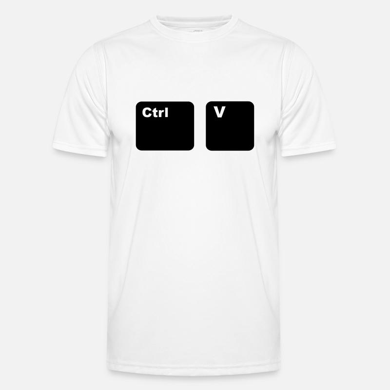 Ctrl + V Copy and Paste - Men's Functional T-Shirt - white