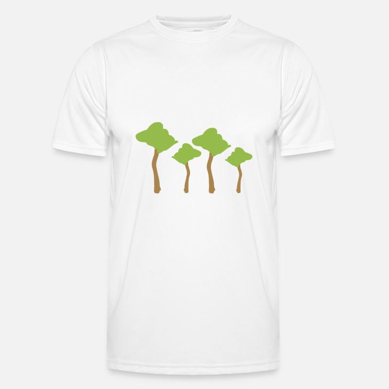 vier Bäume Baum Wald - Männer Funktions-T-Shirt - Weiß