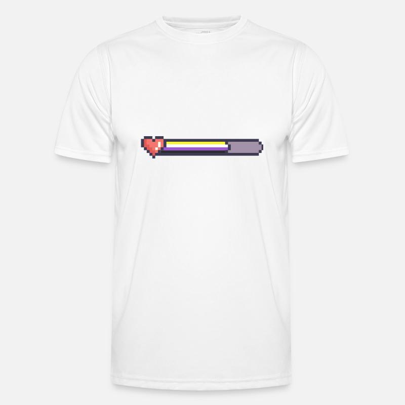 Non binary loading bar - Men's Functional T-Shirt - white