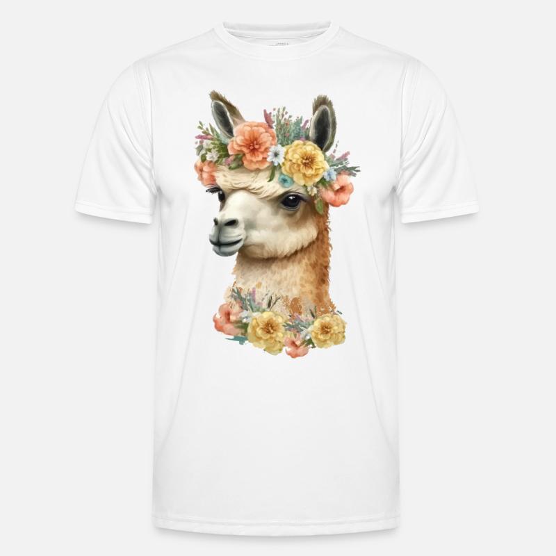Süßes Lama - Männer Funktions-T-Shirt - Weiß