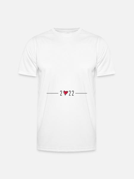 2022 heart symbol - Men's Functional T-Shirt - white