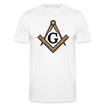 franc-maçon symbole, équerre & compas maçonniques - T-shirt sport Homme - blanc - Devant - AI Model Male 178 dark (178cm)
