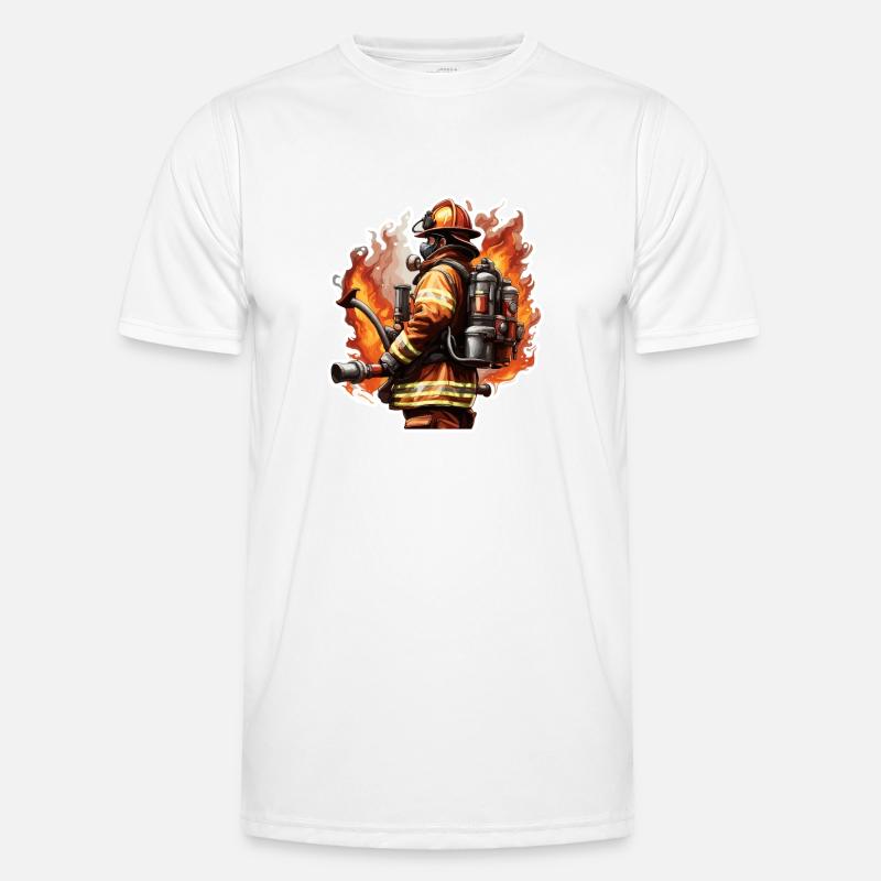 Firefighter / Fire / Fire / Extinguish / Hero - Men's Functional T-Shirt - white