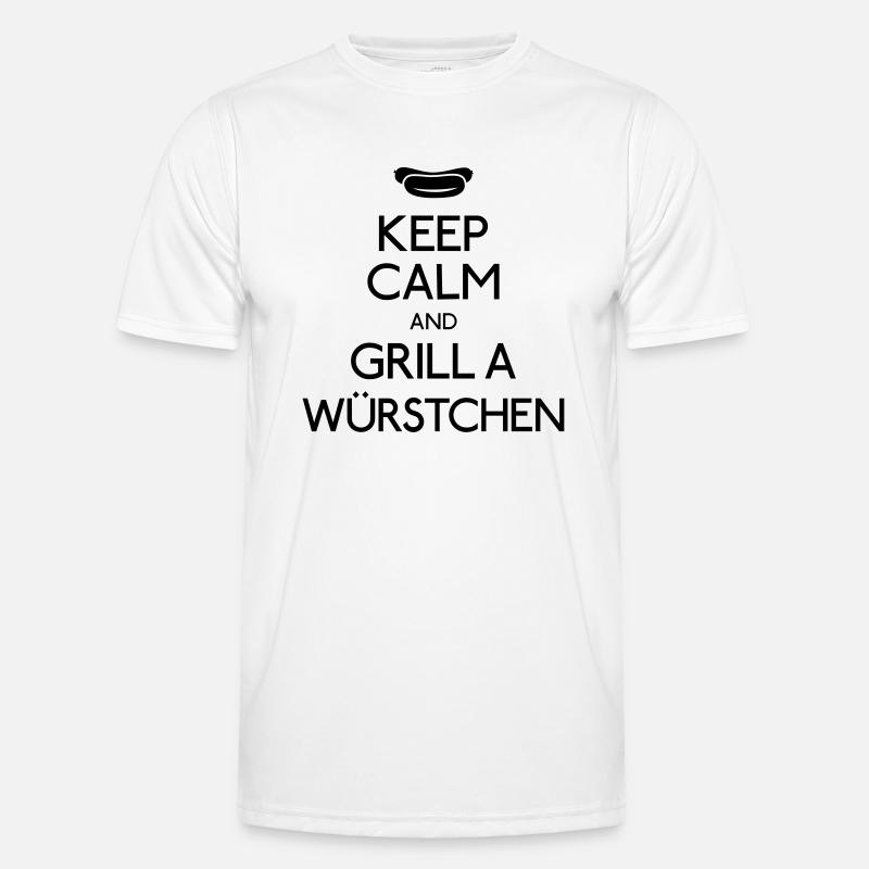 Keep Calm Bratwurst - Männer Funktions-T-Shirt - Weiß