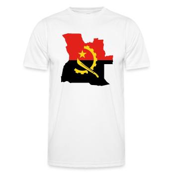 Drapeau angolais carte drapeau - T-shirt sport Homme - blanc - Devant - AI Model Male 178 dark (178cm)