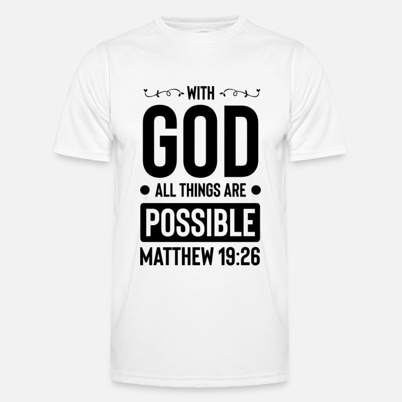 God All Is Possible Bible - Men's Functional T-Shirt - white