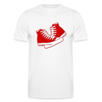 chaussures old school - T-shirt sport Homme - blanc - Devant - AI Model Male 178 dark (178cm)