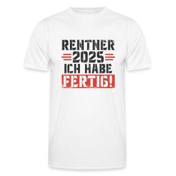 Rentner 2025 Ich habe fertig - Männer Funktions-T-Shirt - Weiß - Vorne - AI Model Male 178 dark (178cm)