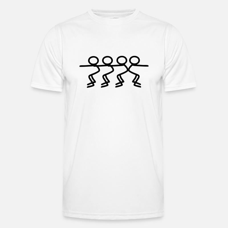 Strichmännchen 3 gegen 1 Männer Funktions-T-Shirt