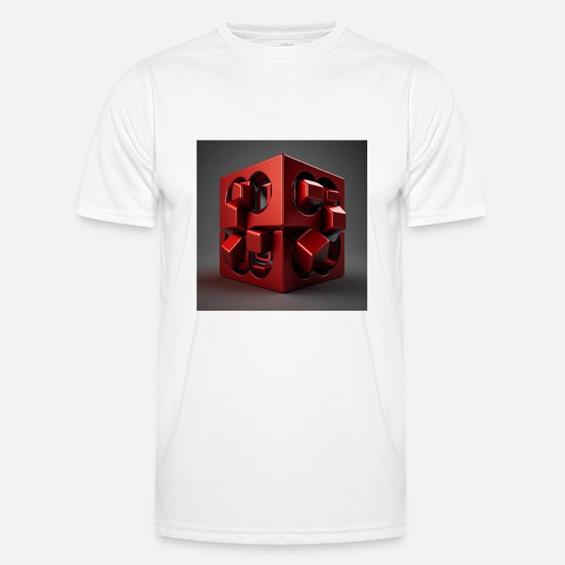 3D Cube in red Men's Functional T-Shirt