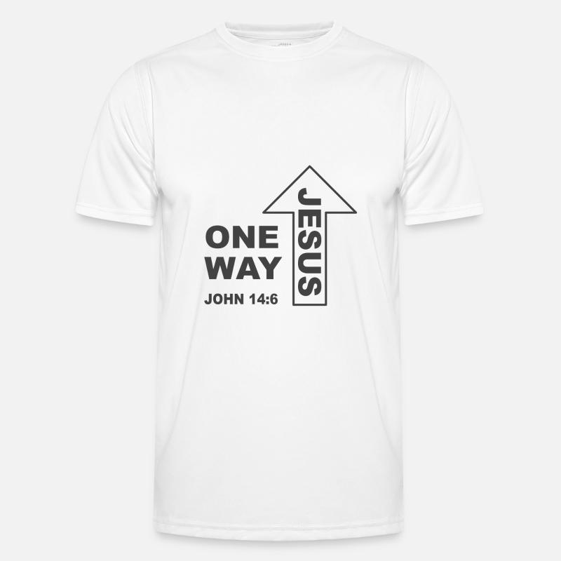 Christliches Design One Way Jesus - Männer Funktions-T-Shirt - Weiß