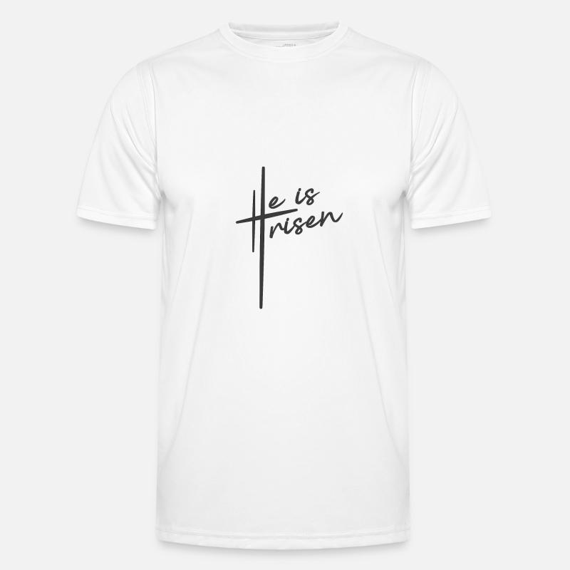 Christian Design He is Risen - Men's Functional T-Shirt - white