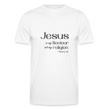 Christian Design Jesus ist mein Erlöser, nicht mein - Männer Funktions-T-Shirt - Weiß - Vorne - AI Model Male 178 dark (178cm)