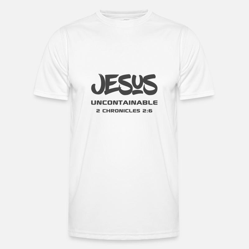 Christian Design Jesus, Uncontainable 2 Männer Funktions-T-Shirt