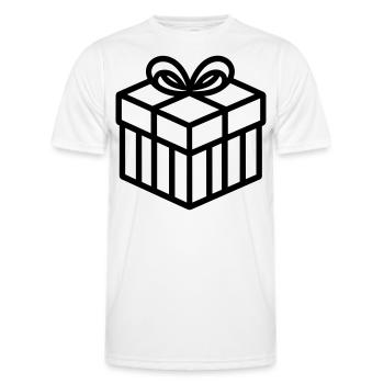 Petite boite cadeau - T-shirt sport Homme - blanc - Devant - AI Model Male 178 dark (178cm)