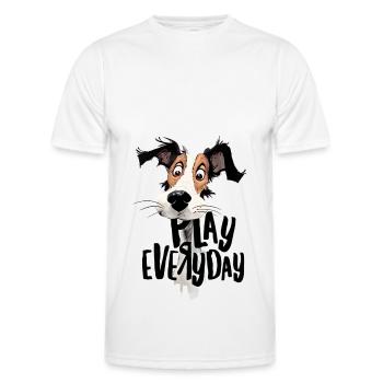 Play Everyday Gift for Dog Owners - Men's Functional T-Shirt - white - Front - AI Model Male 178 dark (178cm)