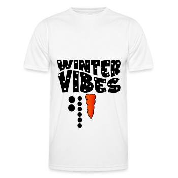 Snowman Puzzle Winter Vibes - Men's Functional T-Shirt - white - Front - AI Model Male 178 dark (178cm)