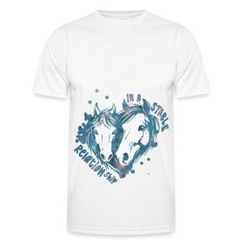 Gift for Equestrian Horse Heart Pony Equestrian Life - Men's Functional T-Shirt - white - Front - AI Model Male 178 dark (178cm)