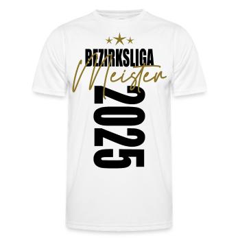 Meister Bezirksliga 2025 Aufstiegstrikot - Männer Funktions-T-Shirt - Weiß - Vorne - AI Model Male 178 dark (178cm)