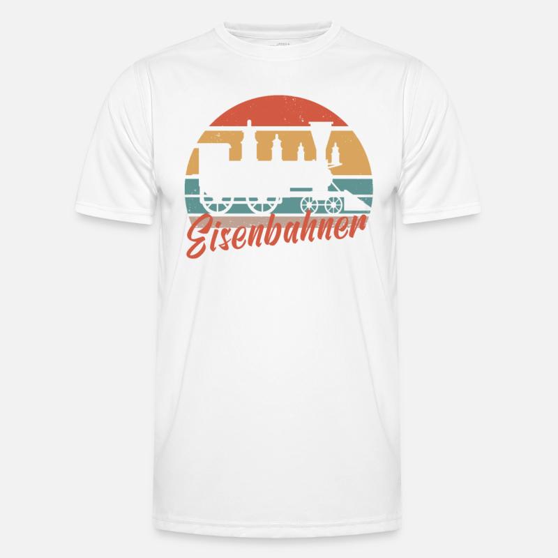 Dampflok Lokführer Eisenbahner Eisenbahn Lok Bahn Männer Funktions-T-Shirt