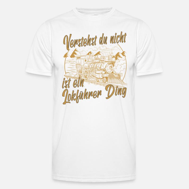 Dampflok Lokführer Eisenbahner Eisenbahn Lok Bahn Männer Funktions-T-Shirt