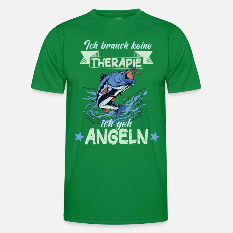 Fischen mit Angel ob Hecht oder Barbe als Rentner Männer Funktions-T-Shirt