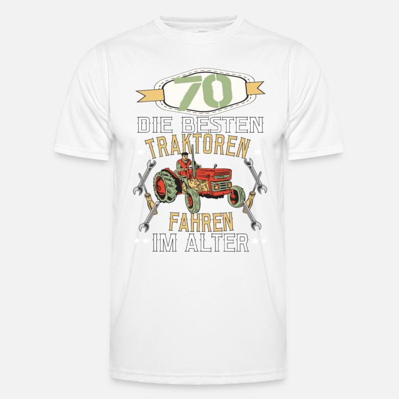70 Geburtstag Traktor Treker Bauer Trecker Rentner Männer Funktions-T-Shirt