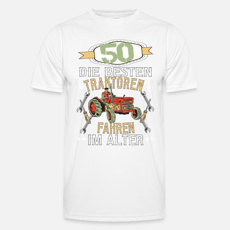 50 Geburtstag Traktor Treker Bauer Trecker Rentner Männer Funktions-T-Shirt
