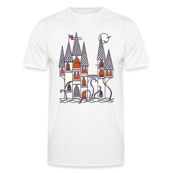 Spooky Castle - Men's Functional T-Shirt - white - Front - AI Model Male 178 dark (178cm)