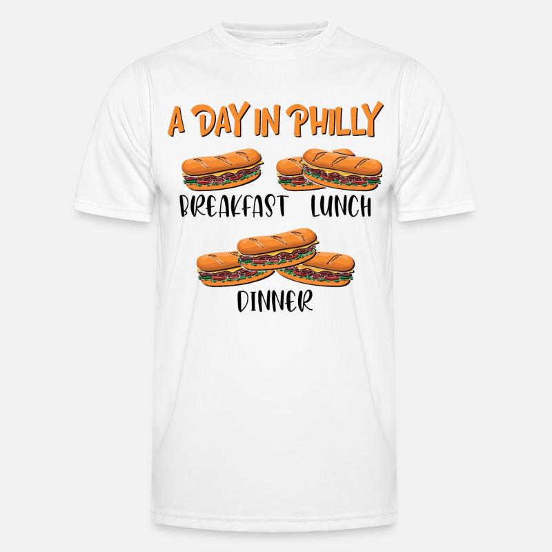 Philly Breakfast Sandwich - Männer Funktions-T-Shirt - Weiß