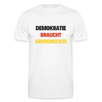 Demokratie Freiheit Grundrechte wahl politik - Männer Funktions-T-Shirt - Weiß - Vorne - AI Model Male 178 dark (178cm)