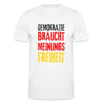 Politik Grundrechte Freiheit wählen Zensur demo - Männer Funktions-T-Shirt - Weiß - Vorne - AI Model Male 178 dark (178cm)