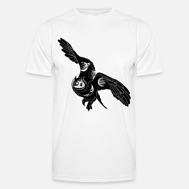 Universum Eule - Männer Funktions-T-Shirt - Weiß