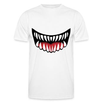 Face Mask Mouth Cover Mask Muzzle Face - Men's Functional T-Shirt - white - Front - AI Model Male 178 dark (178cm)