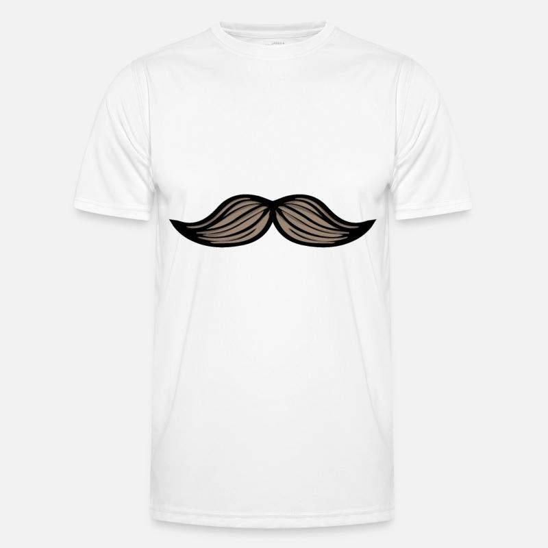 Bart Vollbart Schnautzer Gesichtsbehaarung Haar - Männer Funktions-T-Shirt - Weiß