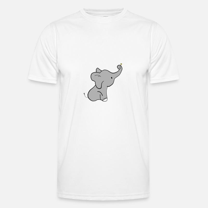 Kleiner Elefant mit Blume Männer Funktions-T-Shirt