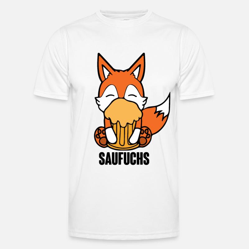 Fuchs Saufuchs Biertrinker Saufen Bier Männer Funktions-T-Shirt