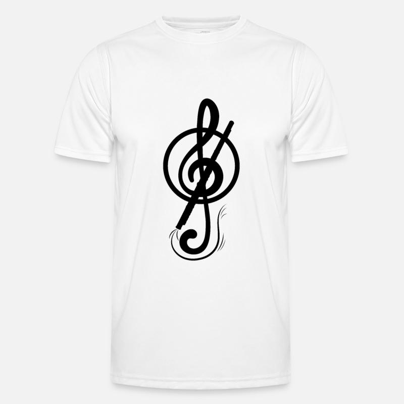 Querflöte - Männer Funktions-T-Shirt - Weiß