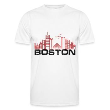 boston ville - T-shirt sport Homme - blanc - Devant - AI Model Male 178 dark (178cm)