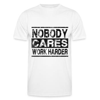 Work Harder - Männer Funktions-T-Shirt - Weiß - Vorne - AI Model Male 178 dark (178cm)