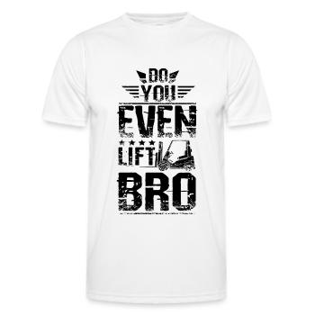 Soulevez-vous même bro Chariot élévateur - T-shirt sport Homme - blanc - Devant - AI Model Male 178 dark (178cm)