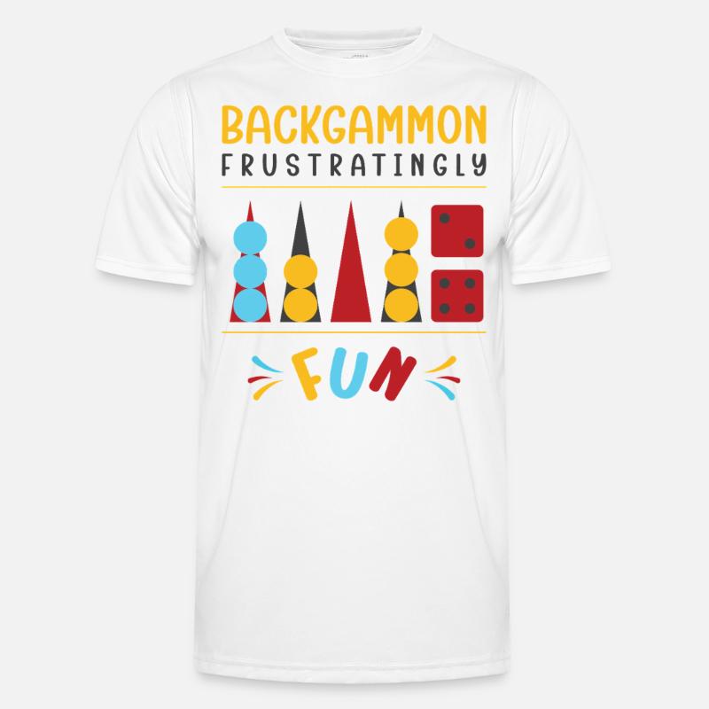 Backgammon Spiel - Männer Funktions-T-Shirt - Weiß