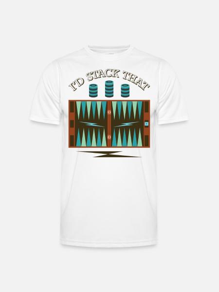 Backgammon Spiel - Männer Funktions-T-Shirt - Weiß